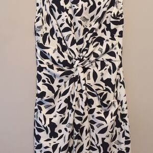 MM Lafleur Black and White Sheath Midi Dress